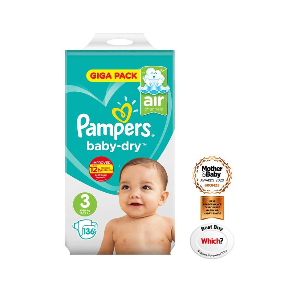 Pampers Baby Dry Gr.3 Midi Gigapack 136 Diapers 4-9kg 