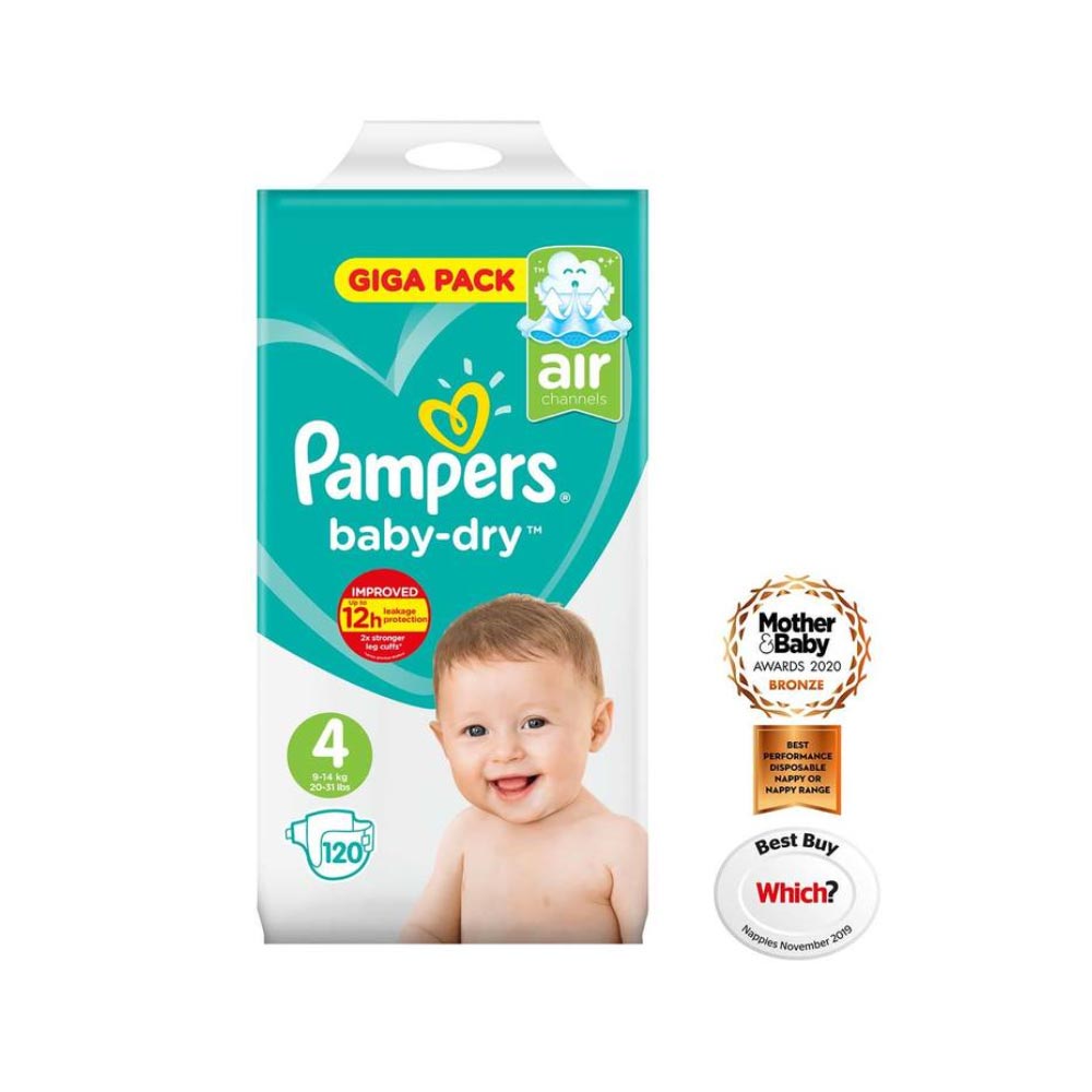 donor Verbonden plaag Pampers Baby-Dry Nappies Size 4, 120 Giga Pack - First Choice Produce